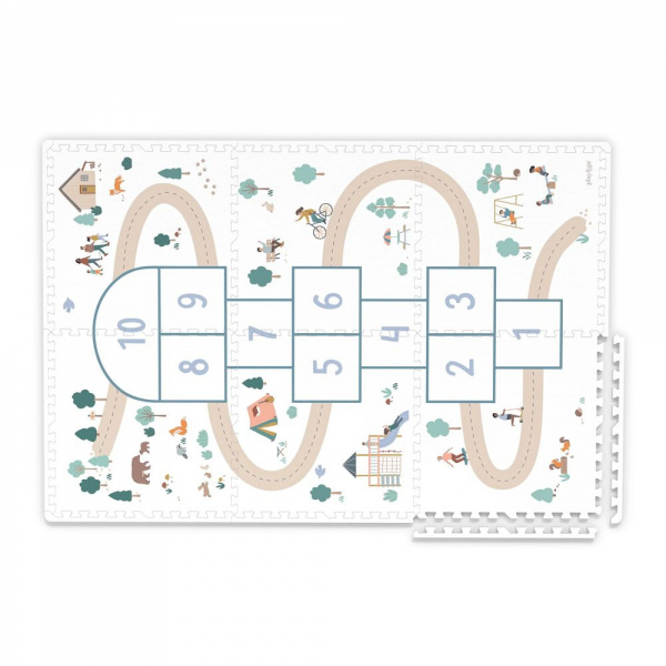 Tapis de jeu réversible 2 en 1 eevaa marelle Play & go