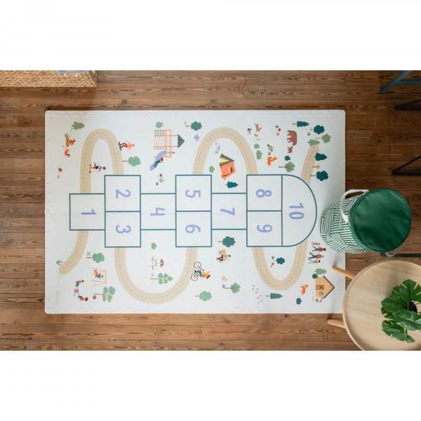 Tapis de jeu réversible 2 en 1 eevaa marelle Play & go