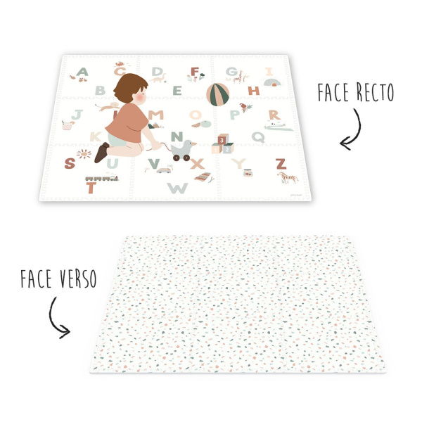 Tapis de jeu réversible 2 en 1 eevaa alphabet Play & go