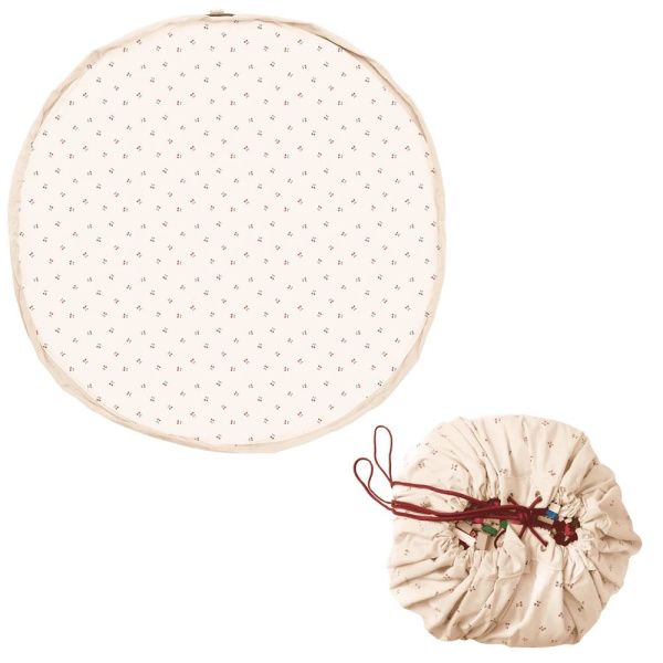 Grand sac à jouet / tapis de jeu 2 en 1 - ecru. light red. light green Play & go