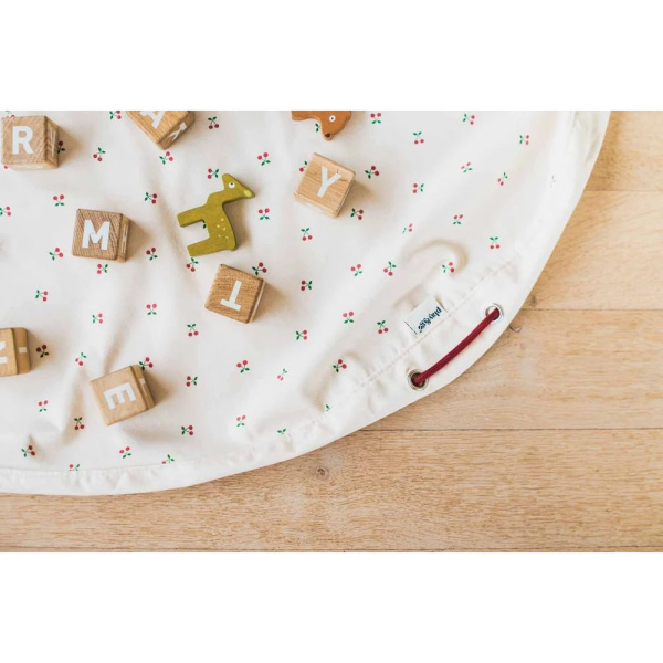 Grand sac à jouet / tapis de jeu 2 en 1 - ecru. light red. light green Play & go