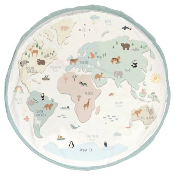 Grand sac à jouet / tapis de jeu 2 en 1 - worldmap colors Play & go