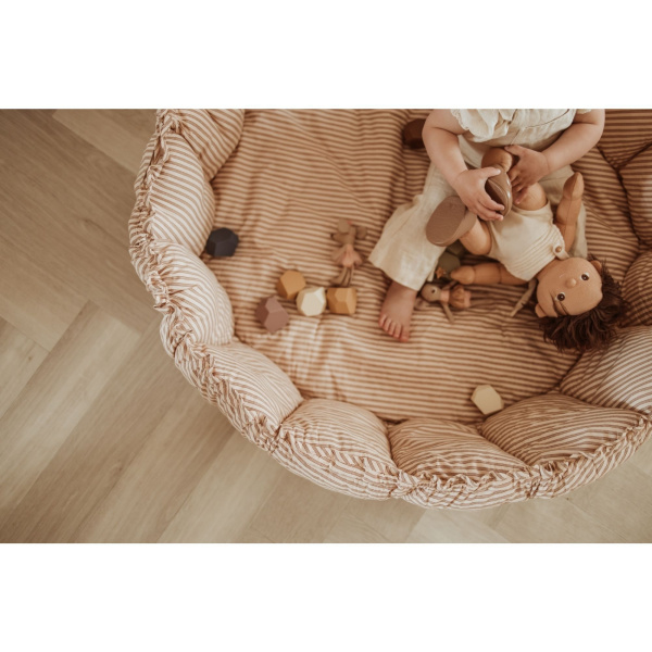 Tapis de jeu / nid de bébé 2 en 1 organic bloom brown stripes Play & go