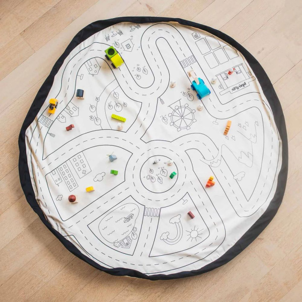 Grand sac à jouet / tapis de jeu 2 en 1 - ecry. black Play & go
