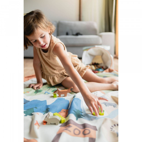 Panier de rangement + tapis de jeu - soo zoo Play & go
