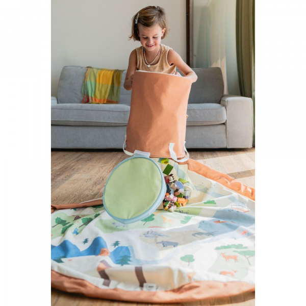 Panier de rangement + tapis de jeu - soo zoo Play & go