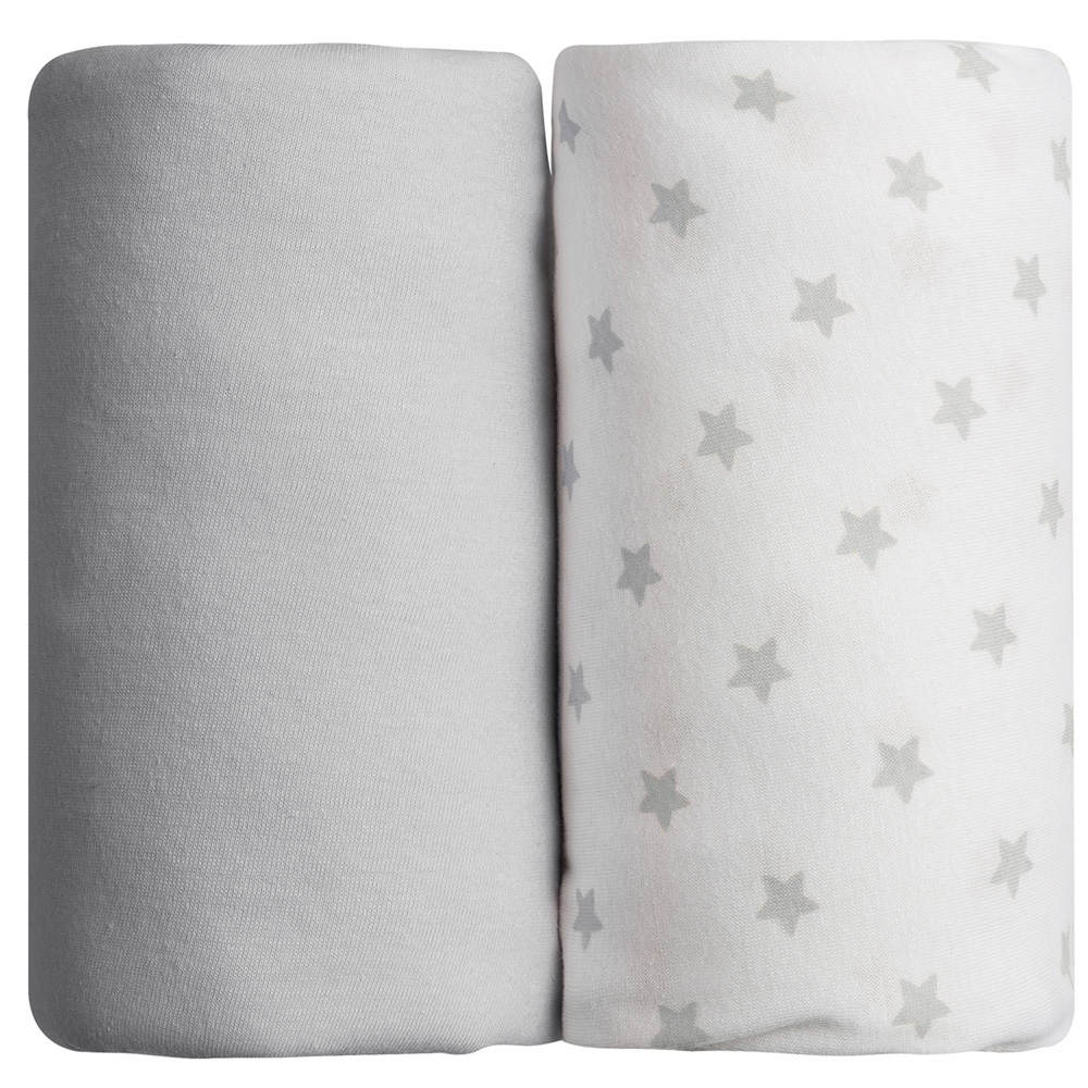 Lot de 2 draps housses en coton 70x140 cm Blanc - BB Malin