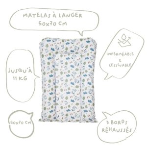 Les imparfaits - matelas à langer flocons - greenland renards - 50 x 70 cm Babycalin