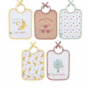 Lot de 5 bavoirs naissance smoothie Babycalin