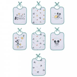 Lot de 7 bavoirs naissance mickey - 20x25 cm Babycalin