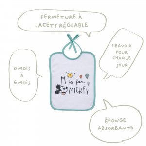 Lot de 7 bavoirs naissance mickey - 20x25 cm Babycalin