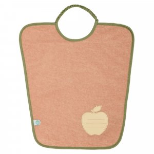 Lot de 2 bavoirs maternelle poire/pomme - je m'appelle - 35x38cm - fermeture élastiquée Babycalin