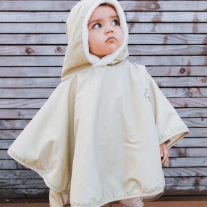 Poncho malin tilleul trêfle - 9/36 mois a pressions - tissu derperlant Babycalin