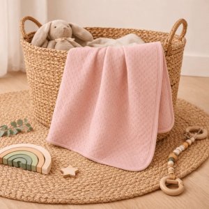 Couverture matelassé 75 x 100 cm - rose Babycalin