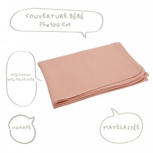 Couverture matelassé 75 x 100 cm - rose Babycalin