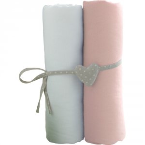 Lot 2 draps housse 70 x 140 cm Babycalin