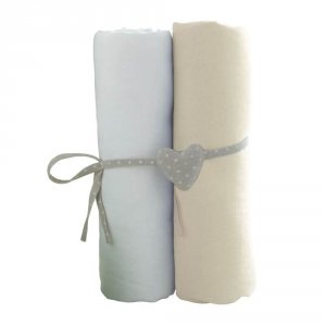 Lot 2 draps housse 70 x 140 cm Babycalin