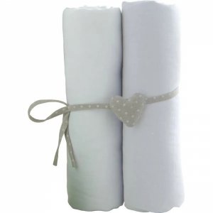 Lot de 2 draps housse jersey bio 70x140 cm - blanc Babycalin
