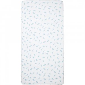 Lot de 2 draps housse 70x140 cm - plumes bleues Babycalin