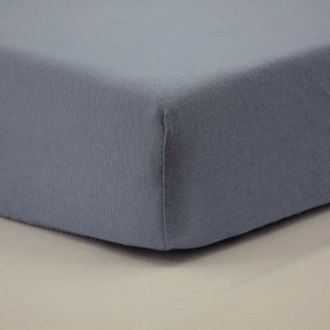 Drap housse bleu 60x120 cm jersey Little band