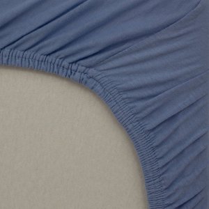 Drap housse bleu 60x120 cm jersey Little band