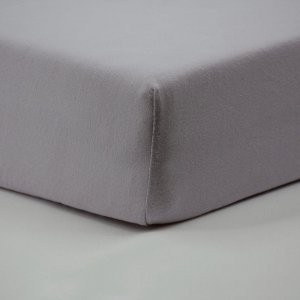 Lot de 2 draps housse jersey bio 60 x 120 cm - ecru / gris Little band