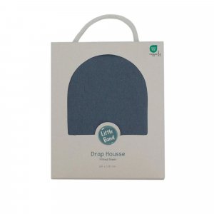 Drap housse bleu 70x140 cm jersey Little band