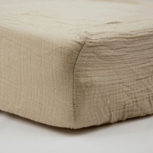 Drap housse taupe 70 x 140 cm double gaze Little band