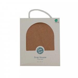 Drap housse noix de pécan 70x140 cm jersey Little band