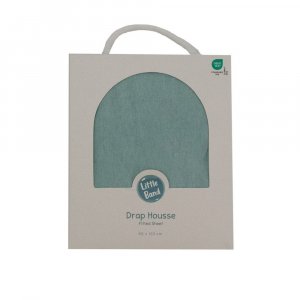 Drap housse bleu vert 70x140 cm jersey Little band