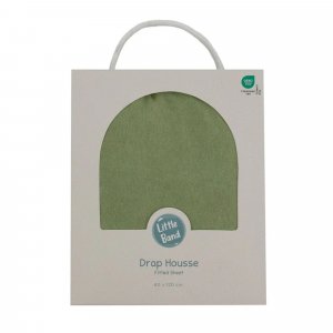 Drap housse vert mousse 70x140 cm jersey Little band