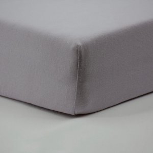 Lot de 2 draps housse jersey bio 70 x 140 cm - ecru / gris Little band