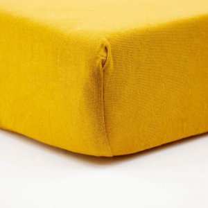 Lot de 2 draps housse jersey bio 70 x 140 cm - ecru / pollen Little band