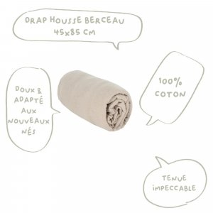 Drap housse taupe - 45x85x7cm Babycalin