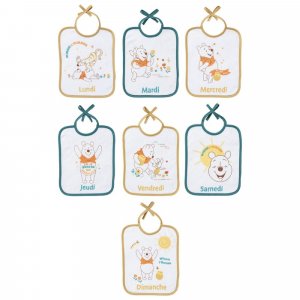 Lot de 7 bavoirs winnie retro Babycalin