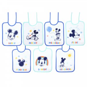 Lot de 7 bavoirs mickey cool Babycalin