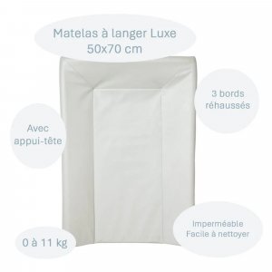 Matelas à langer luxe vert d'eau Little band
