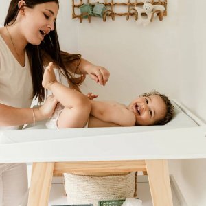 Matelas à langer luxe vert d'eau Little band