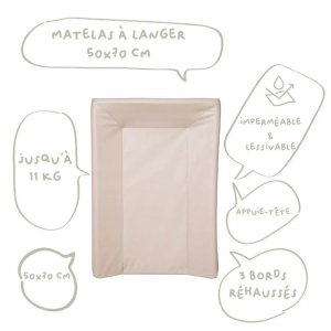 Matelas à langer luxe noisette Little band