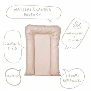 Matelas à langer flocons noisette - 50x70cm Little band