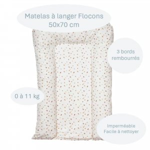 Matelas à langer flocons polka - 50x70cm Little band
