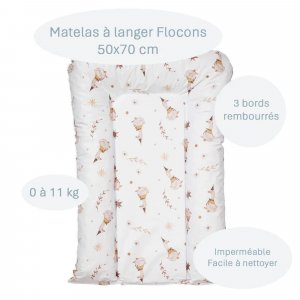 Matelas à langer flocons oies - 50x70cm Little band
