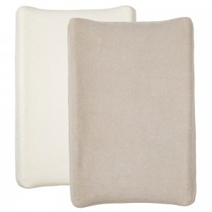 Pack matelas à langer flocons écru + 2 housses écrue et taupe Babycalin