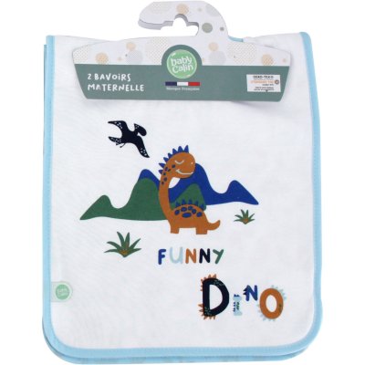 Lot de 2 bavoirs 1er âge dino
