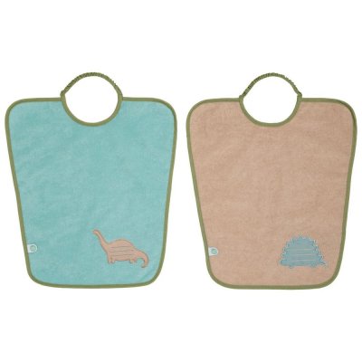 Lot de 2 bavoirs maternelle maternelle + dinosaure