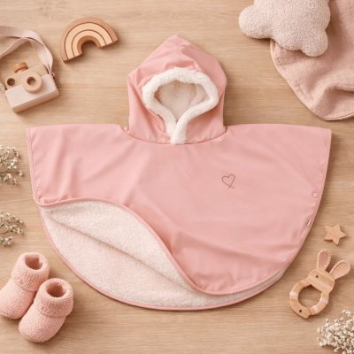 Poncho bébé - rosée coeur