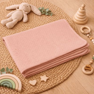 Couverture matelassé 75 x 100 cm - rose