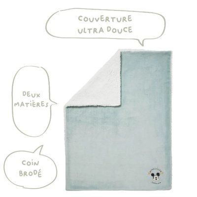 Couverture bi-matière mickey 75 x 100 cm