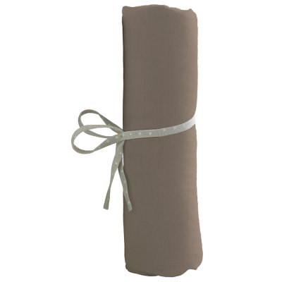 Drap housse bébé 60x120cm taupe