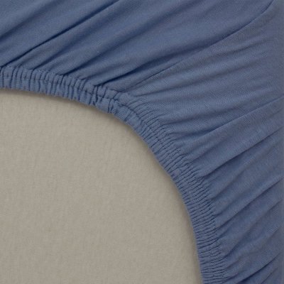 Drap housse bleu 60x120 cm jersey